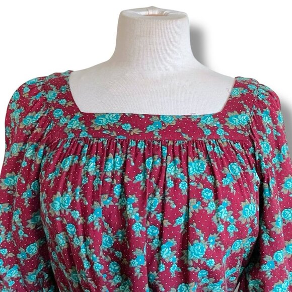 Vintage 1970s Ilse Smith For Reuben Thomas Dress Sz Small Brown Floral Blouson - Picture 5 of 12